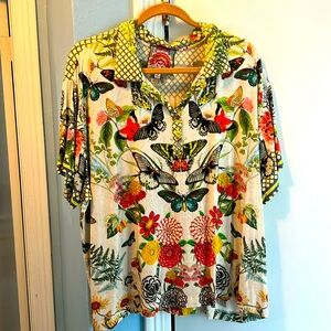 JOHNNY WAS ⚜️ Butterfly Polo Shirt